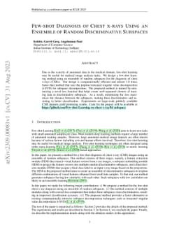 Few-shot Diagnosis of Chest x-rays Using an Ensemble of Random
  Discriminative Subspaces