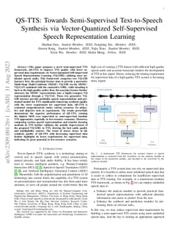 QS-TTS: Towards Semi-Supervised Text-to-Speech Synthesis via
  Vector-Quantized Self-Supervised Speech Representation Learning