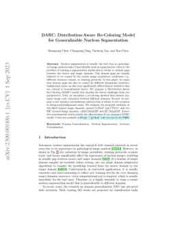DARC: Distribution-Aware Re-Coloring Model for Generalizable Nucleus
  Segmentation