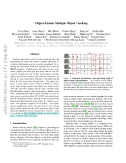 Object-Centric Multiple Object Tracking