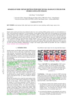 SparseSat-NeRF: Dense Depth Supervised Neural Radiance Fields for Sparse
  Satellite Images
