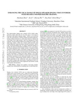 Enhancing the vocal range of single-speaker singing voice synthesis with
  melody-unsupervised pre-training