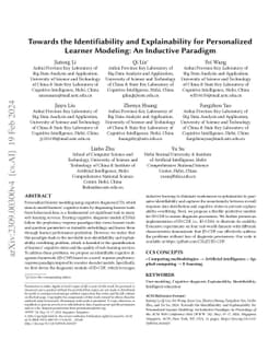 Towards the Identifiability and Explainability for Personalized Learner
  Modeling: An Inductive Paradigm