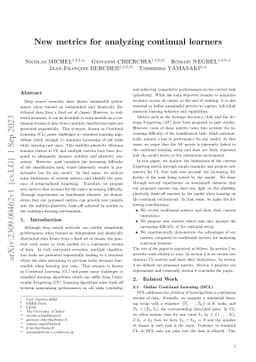New metrics for analyzing continual learners