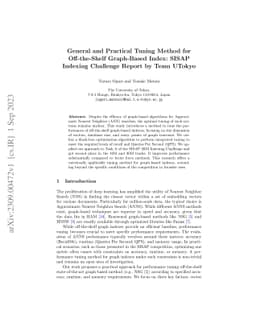 General and Practical Tuning Method for Off-the-Shelf Graph-Based Index:
  SISAP Indexing Challenge Report by Team UTokyo