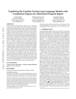 Copiloting the Copilots: Fusing Large Language Models with Completion
  Engines for Automated Program Repair