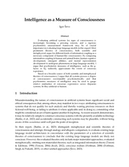 Intelligence as a Measure of Consciousness