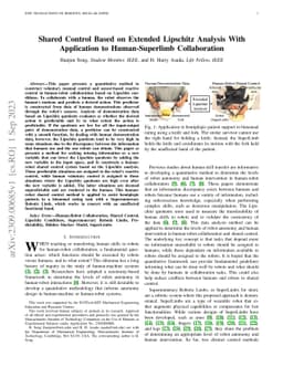 Shared Control Based on Extended Lipschitz Analysis With Application to
  Human-Superlimb Collaboration