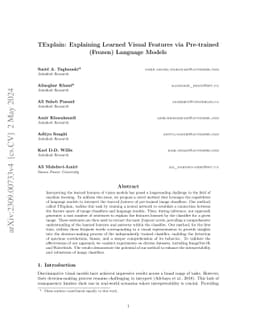 TExplain: Explaining Learned Visual Features via Pre-trained (Frozen)
  Language Models