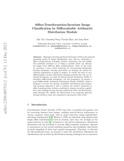 Affine-Transformation-Invariant Image Classification by Differentiable
  Arithmetic Distribution Module