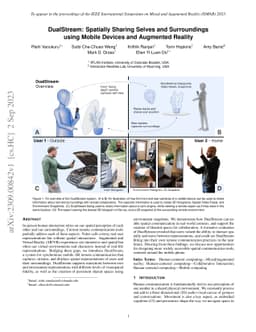 DualStream: Spatially Sharing Selves and Surroundings using Mobile
  Devices and Augmented Reality