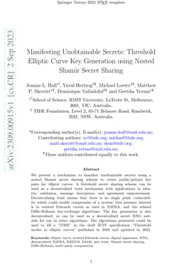Manifesting Unobtainable Secrets: Threshold Elliptic Curve Key
  Generation using Nested Shamir Secret Sharing