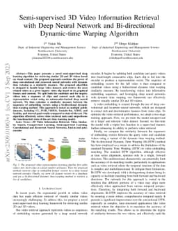 Semi-supervised 3D Video Information Retrieval with Deep Neural Network
  and Bi-directional Dynamic-time Warping Algorithm