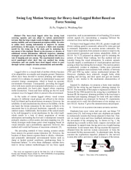 Swing Leg Motion Strategy for Heavy-load Legged Robot Based on Force
  Sensing