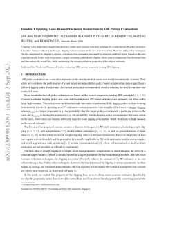 Double Clipping: Less-Biased Variance Reduction in Off-Policy Evaluation