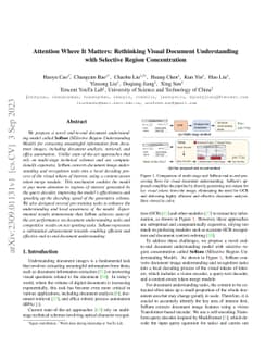 Attention Where It Matters: Rethinking Visual Document Understanding
  with Selective Region Concentration