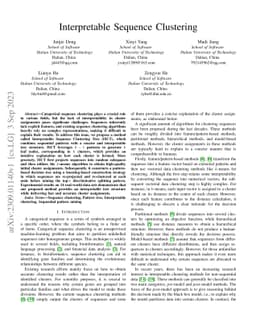 Interpretable Sequence Clustering