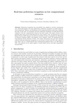 Real-time pedestrian recognition on low computational resources