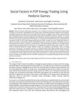 Social Factors in P2P Energy Trading Using Hedonic Games