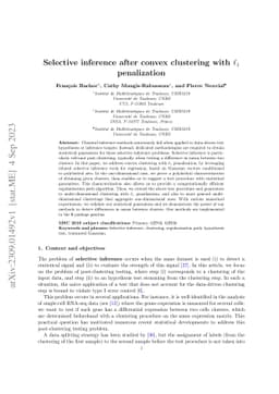 Selective inference after convex clustering with $\ell_1$ penalization