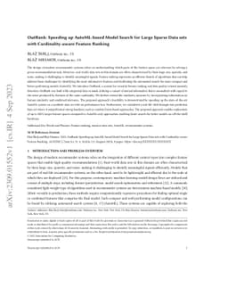 OutRank: Speeding up AutoML-based Model Search for Large Sparse Data
  sets with Cardinality-aware Feature Ranking