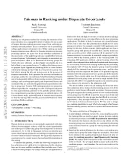 Fairness in Ranking under Disparate Uncertainty