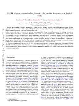 SAF-IS: a Spatial Annotation Free Framework for Instance Segmentation of
  Surgical Tools