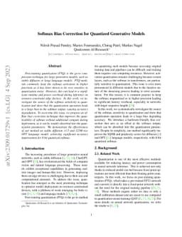 Softmax Bias Correction for Quantized Generative Models