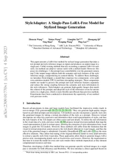 StyleAdapter: A Single-Pass LoRA-Free Model for Stylized Image
  Generation