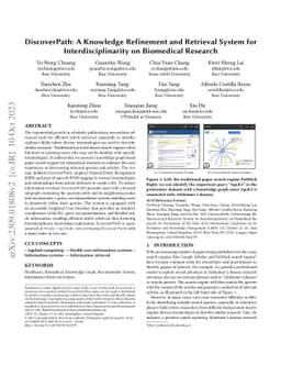 DiscoverPath: A Knowledge Refinement and Retrieval System for
  Interdisciplinarity on Biomedical Research