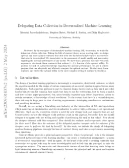 Delegating Data Collection in Decentralized Machine Learning