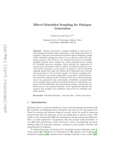 Bilevel Scheduled Sampling for Dialogue Generation