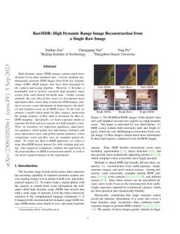 RawHDR: High Dynamic Range Image Reconstruction from a Single Raw Image