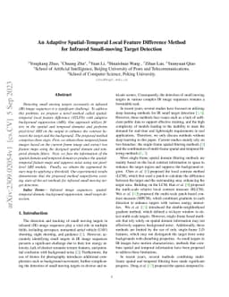 An Adaptive Spatial-Temporal Local Feature Difference Method for
  Infrared Small-moving Target Detection