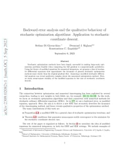 Backward error analysis and the qualitative behaviour of stochastic
  optimization algorithms: Application to stochastic coordinate descent