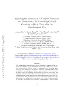 Exploring the Intersection of Complex Aesthetics and Generative AI for
  Promoting Cultural Creativity in Rural China after the Post-Pandemic Era