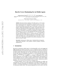 Run for Cover: Dominating Set via Mobile Agents