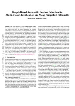 Graph-Based Automatic Feature Selection for Multi-Class Classification
  via Mean Simplified Silhouette