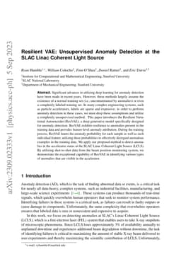 Resilient VAE: Unsupervised Anomaly Detection at the SLAC Linac Coherent
  Light Source