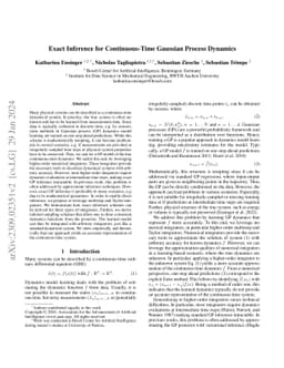 Exact Inference for Continuous-Time Gaussian Process Dynamics