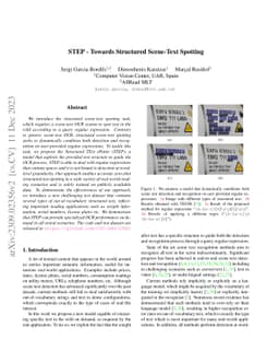 STEP -- Towards Structured Scene-Text Spotting