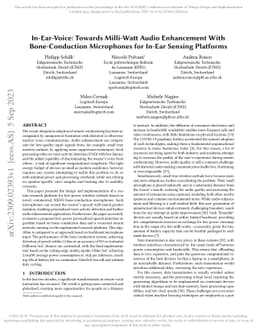 In-Ear-Voice: Towards Milli-Watt Audio Enhancement With Bone-Conduction
  Microphones for In-Ear Sensing Platforms