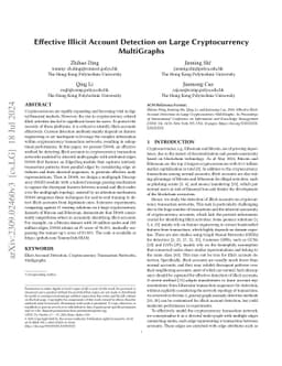 Effective Illicit Account Detection on Large Cryptocurrency MultiGraphs