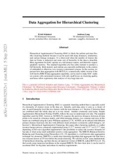 Data Aggregation for Hierarchical Clustering