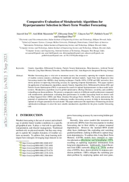 Comparative Evaluation of Metaheuristic Algorithms for Hyperparameter
  Selection in Short-Term Weather Forecasting