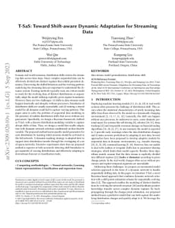 T-SaS: Toward Shift-aware Dynamic Adaptation for Streaming Data