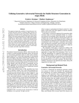 Utilizing Generative Adversarial Networks for Stable Structure
  Generation in Angry Birds