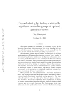 Superclustering by finding statistically significant separable groups of
  optimal gaussian clusters
