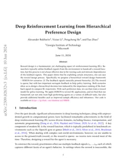 Deep Reinforcement Learning from Hierarchical Preference Design