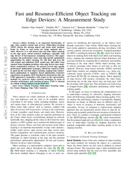 Fast and Resource-Efficient Object Tracking on Edge Devices: A
  Measurement Study